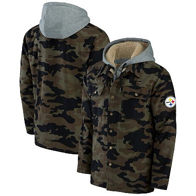 Men's NFL x Darius Rucker Collection by Fanatics Camo Pittsburgh Steelers Canvas Full-Zip Hoodie