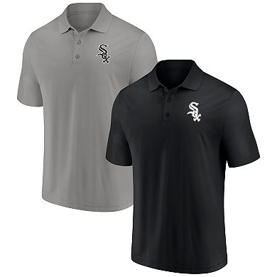 Men's Fanatics Branded Black/Gray Chicago White Sox Primary Logo Polo Combo Set