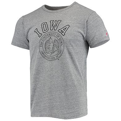 Men's League Collegiate Wear Heathered Gray Iowa Hawkeyes Tide Seal Nuevo Victory Falls Tri-Blend T-Shirt