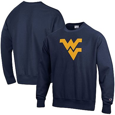 Men's Champion Navy West Virginia Mountaineers Vault Logo Reverse Weave Pullover Sweatshirt