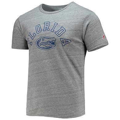 Men's League Collegiate Wear Heathered Gray Florida Gators Tide Seal Nuevo Victory Falls Tri-Blend T-Shirt