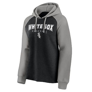 Women's Fanatics Branded Black/Gray Chicago White Sox Recharged Raglan Pullover Hoodie