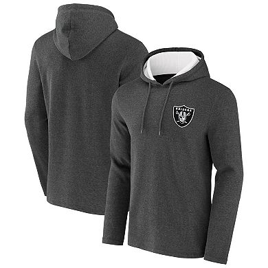 Men's NFL x Darius Rucker Collection by Fanatics Heathered Charcoal Las Vegas Raiders Waffle Knit Pullover Hoodie