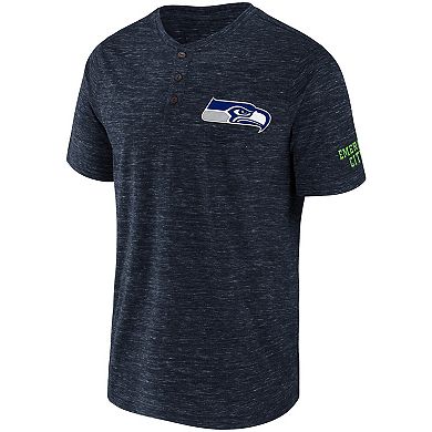 Men's NFL x Darius Rucker Collection by Fanatics College Navy Seattle Seahawks Slub Henley T-Shirt