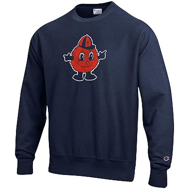 Men's Champion Navy Syracuse Orange Vault Logo Reverse Weave Pullover Sweatshirt