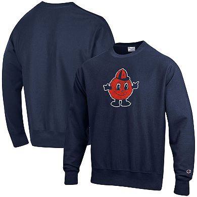 Men's Champion Navy Syracuse Orange Vault Logo Reverse Weave Pullover Sweatshirt