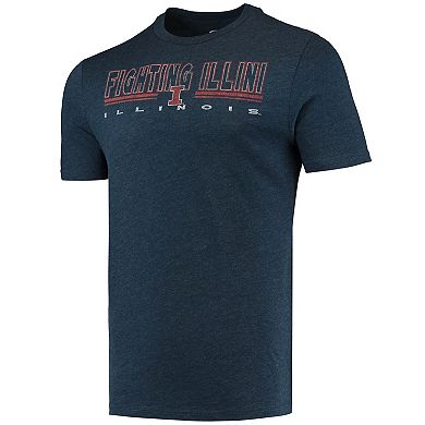 Men's Concepts Sport Heathered Charcoal/Navy Illinois Fighting Illini Meter T-Shirt & Pants Sleep Set