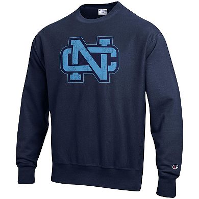 Men's Champion Navy North Carolina Tar Heels Vault Logo Reverse Weave Pullover Sweatshirt