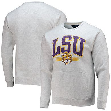Men's League Collegiate Wear Heathered Gray LSU Tigers Upperclassman Pocket Pullover Sweatshirt