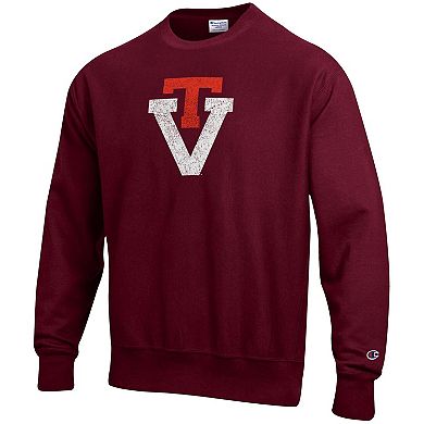Men's Champion Maroon Virginia Tech Hokies Vault Logo Reverse Weave Pullover Sweatshirt