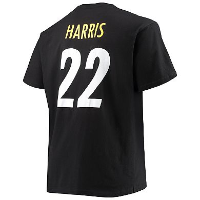Men's Fanatics Branded Najee Harris Black Pittsburgh Steelers Big & Tall Player Name & Number T-Shirt
