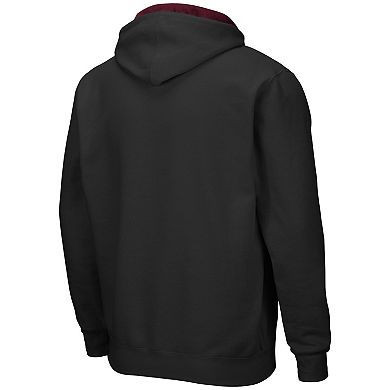 Men's Colosseum Black Virginia Tech Hokies Arch & Logo 3.0 Full-Zip Hoodie