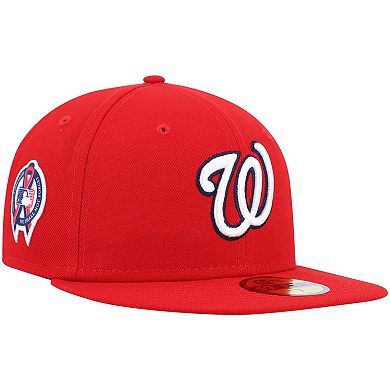 Men's New Era Red Washington Nationals 9/11 Memorial Side Patch 59FIFTY Fitted Hat