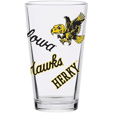 Iowa Hawkeyes 16oz. Medley Vintage Pint Glass