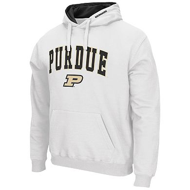 Men's Colosseum White Purdue Boilermakers Arch & Logo 3.0 Pullover Hoodie