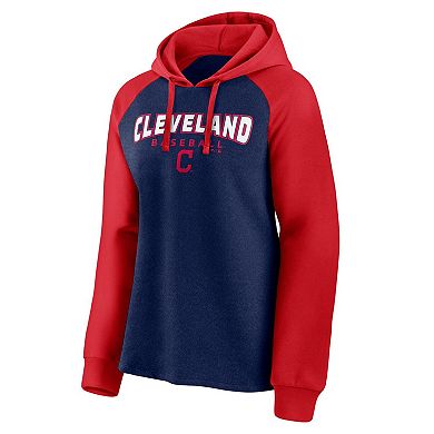 Women's Fanatics Branded Navy/Red Cleveland Indians Recharged Raglan Pullover Hoodie