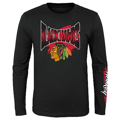 Youth Red/Black Chicago Blackhawks Two-Man Advantage T-Shirt Combo Set