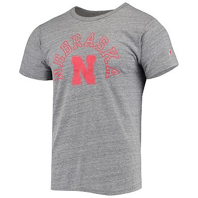Men's League Collegiate Wear Heathered Gray Nebraska Huskers Tide Seal Nuevo Victory Falls Tri-Blend T-Shirt