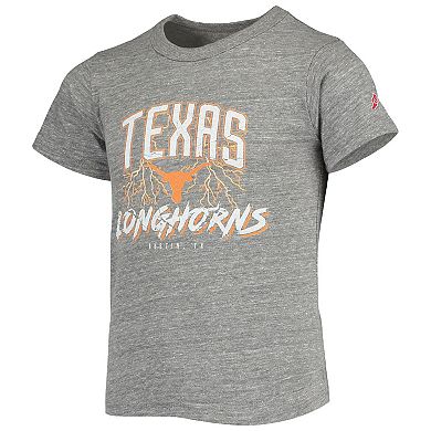 Youth League Collegiate Wear Heathered Gray Texas Longhorns Victory Falls Tri-Blend T-Shirt