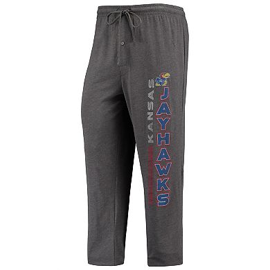 Men's Concepts Sport Heathered Charcoal/Royal Kansas Jayhawks Meter T-Shirt & Pants Sleep Set