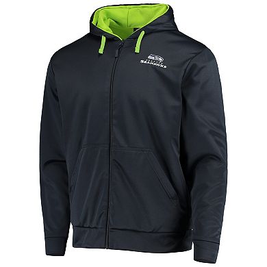 Men's Dunbrooke College Navy/Neon Green Seattle Seahawks Apprentice Full-Zip Hoodie