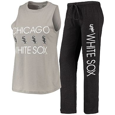Women's Concepts Sport Black/Gray Chicago White Sox Meter Muscle Tank Top & Pants Sleep Set