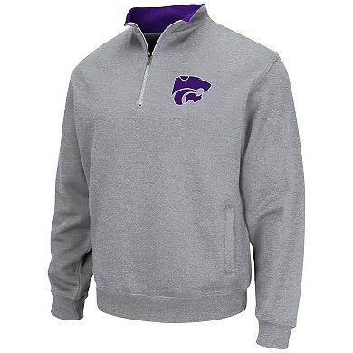 Men's Colosseum Heathered Gray Kansas State Wildcats Tortugas Team Logo Quarter-Zip Jacket