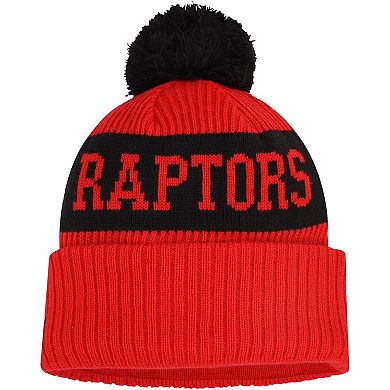 Men's New Era Red Toronto Raptors Sport Logo Cuffed Knit Hat with Pom