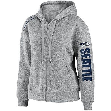 Women's WEAR by Erin Andrews Heathered Gray Seattle Seahawks Full-Zip Hoodie