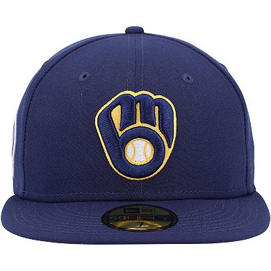 Men's New Era Navy Milwaukee Brewers 9/11 Memorial Side Patch 59FIFTY Fitted Hat