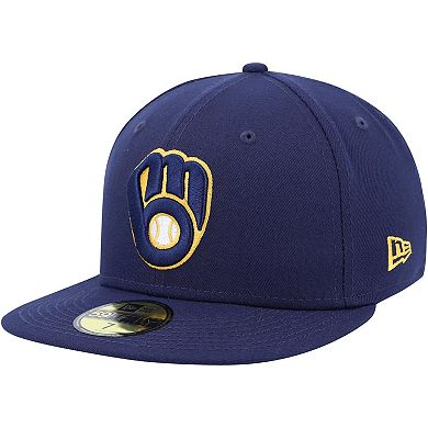 Men's New Era Navy Milwaukee Brewers 9/11 Memorial Side Patch 59FIFTY Fitted Hat