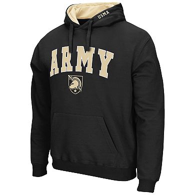 Men's Colosseum Black Army Black Knights Arch & Logo 3.0 Pullover Hoodie