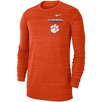 Men's Nike Orange Clemson Tigers 2021 Sideline Velocity Performance Long Sleeve T-Shirt
