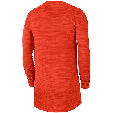 Men's Nike Orange Clemson Tigers 2021 Sideline Velocity Performance Long Sleeve T-Shirt
