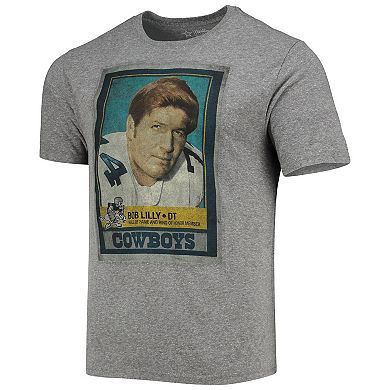 Men's Bob Lilly Heathered Gray Dallas Cowboys Name & Number Tri-Blend T-Shirt