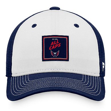 Men's Fanatics Branded Navy/White Washington Capitals Block Party Snapback Hat