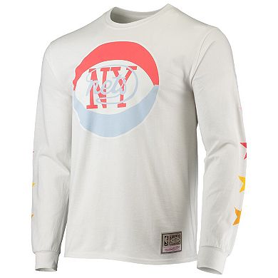 Men's Mitchell & Ness x Uninterrupted White New Jersey Nets Hardwood Classics Long Sleeve T-Shirt