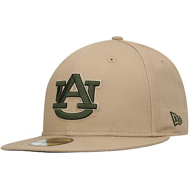 Men's New Era Tan Auburn Tigers Camel & Rifle 59FIFTY Fitted Hat