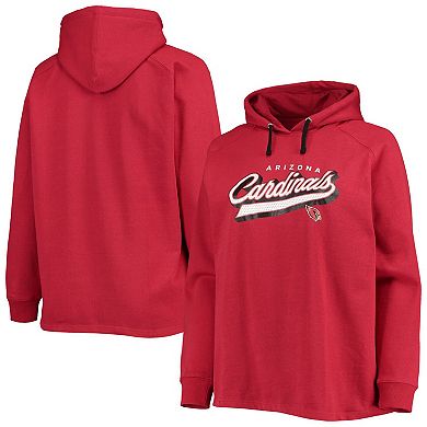 Women's Fanatics Branded Cardinal Arizona Cardinals Plus Size First Contact Raglan Pullover Hoodie