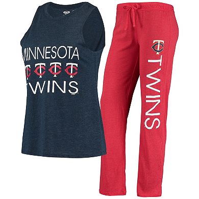 Women's Concepts Sport Red/Navy Minnesota Twins Meter Muscle Tank Top & Pants Sleep Set