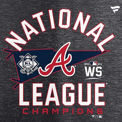 Men's Fanatics Branded Heathered Charcoal Atlanta Braves 2021 National League Champions Locker Room Big & Tall T-Shirt