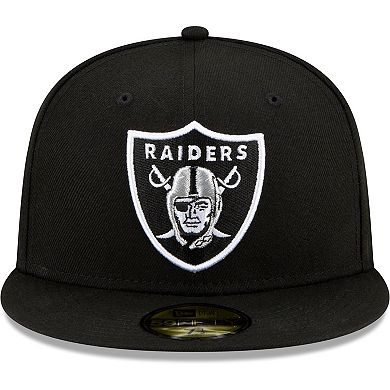 Men's New Era Black Las Vegas Raiders 2001 Pro Bowl Patch Up 59FIFTY Fitted Hat