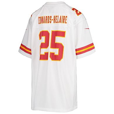 Youth Nike Clyde Edwards-Helaire White Kansas City Chiefs Game Jersey