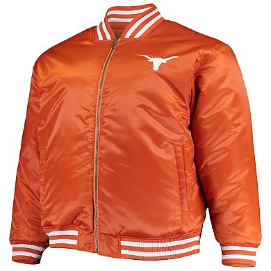 Men's Texas Orange/Black Texas Longhorns Big & Tall Reversible Satin Full-Zip Jacket