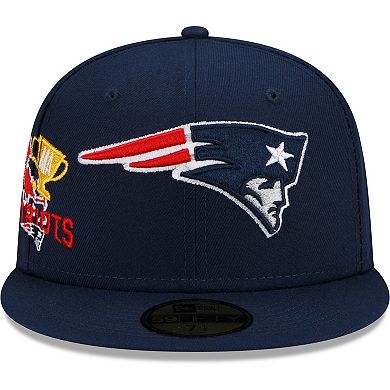 Men's New Era Navy New England Patriots City Cluster 59FIFTY Fitted Hat