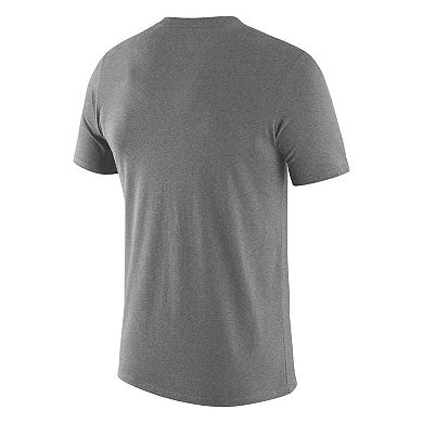 Men's Nike Heathered Gray Duke Blue Devils Logo Stack Legend Performance T-Shirt
