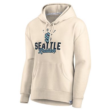Women's Fanatics Branded Oatmeal Seattle Kraken Carry the Puck Pullover Hoodie Sweatshirt