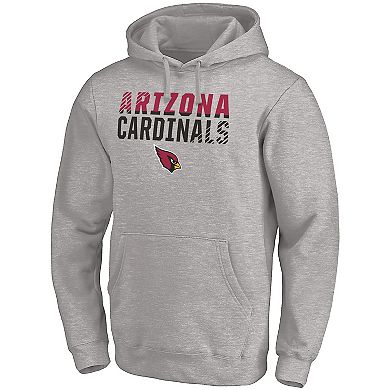 Men's Fanatics Branded Heather Gray Arizona Cardinals Fade Out Fitted Pullover Hoodie