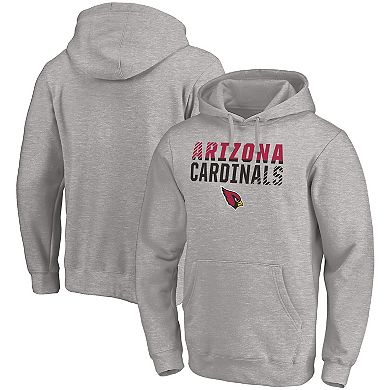 Men's Fanatics Branded Heather Gray Arizona Cardinals Fade Out Fitted Pullover Hoodie