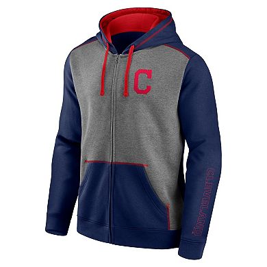 Men's Fanatics Branded Navy/Heathered Gray Cleveland Indians Expansion Team Full-Zip Hoodie
